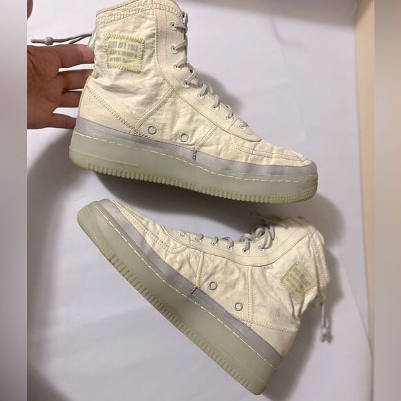 Nike Air Force One Shell Sail Desert Sand Atmosphere Grey Sneaker Boot Size 9 - Picture 8 of 14